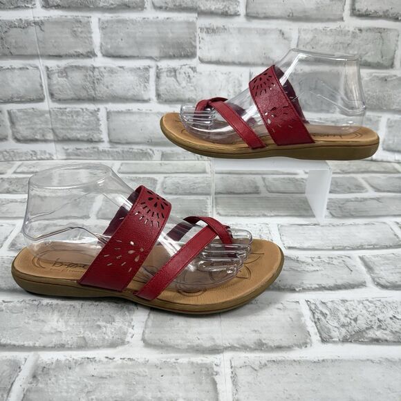 BOC Born Women's Size 8 Red Cut-Out Flower Comfort Cut Toe Sandals - Picture 1 of 11